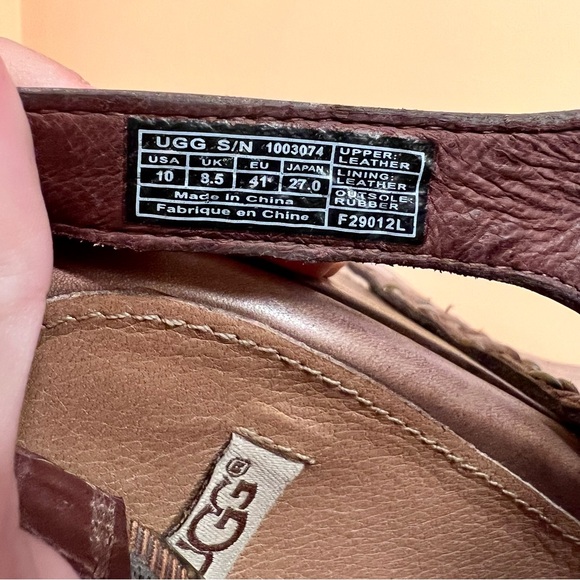 👡UGG Assia Wedge Leather Sandal in Chocolate brown sz 10 👡 - Picture 10 of 10